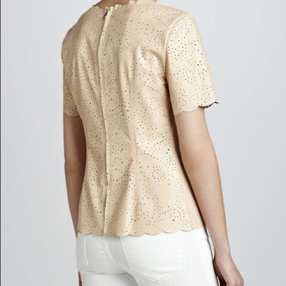 BCBG Max Azria perforated faux leather top - Picture 2 of 8